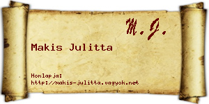 Makis Julitta névjegykártya